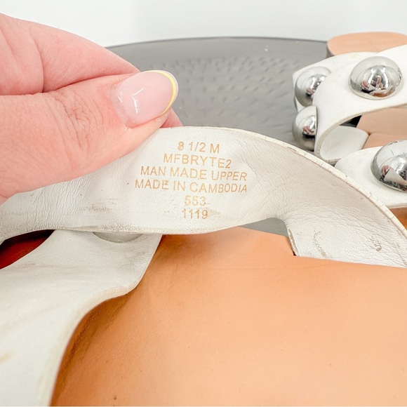 Marc Fisher White Silver Studded Sandals - Picture 4 of 4